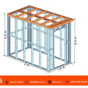 Shed Steel Frame Kitset - 3m x 1.6m FREE DELIVERY*